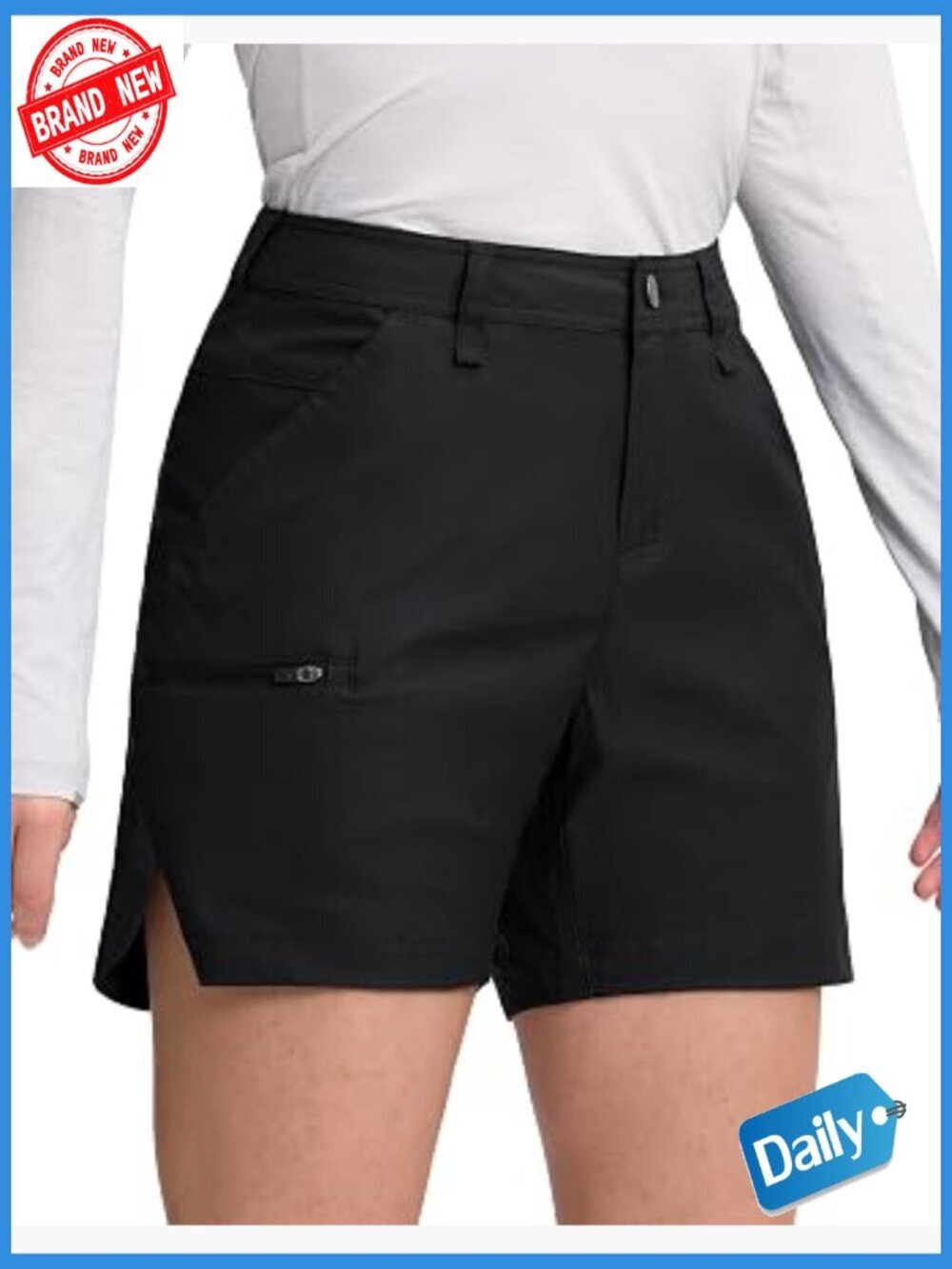 Women's Ripstop Hiking Cargo Shorts 5" Inseam Quick Dry Water Resistant 4